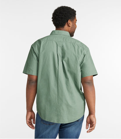 Men's Sunwashed Canvas Shirt, Traditional Fit Short-Sleeve