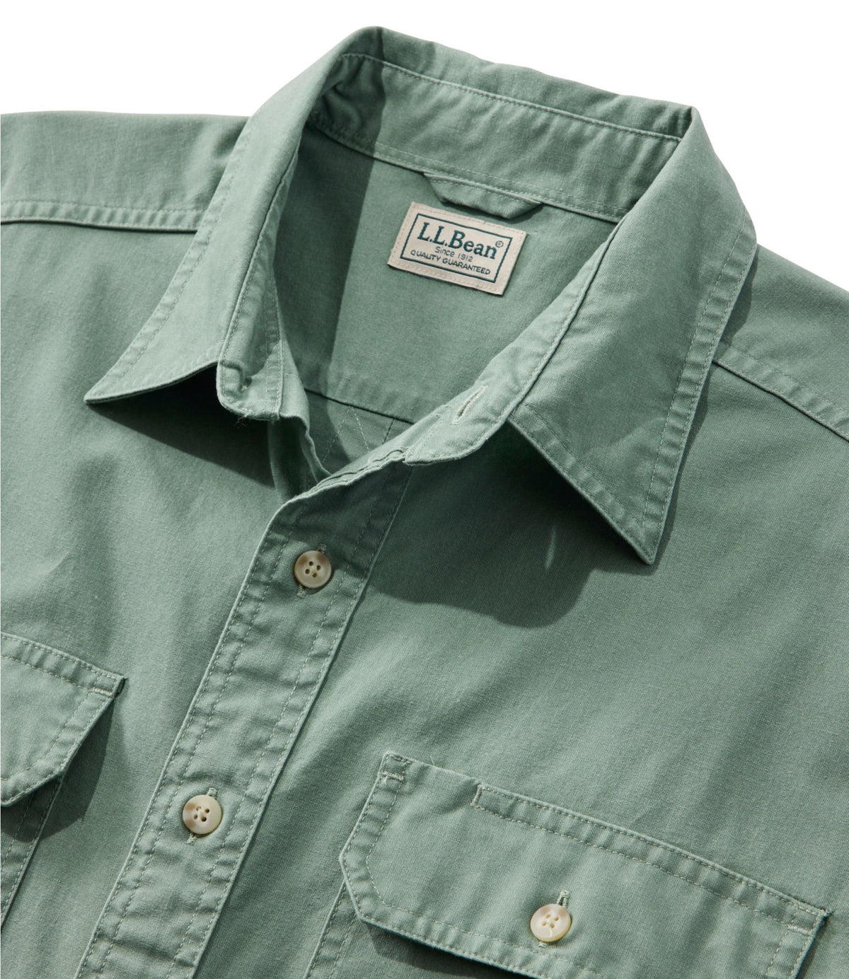 Men's Sunwashed Canvas Shirt, Traditional Fit Short-Sleeve