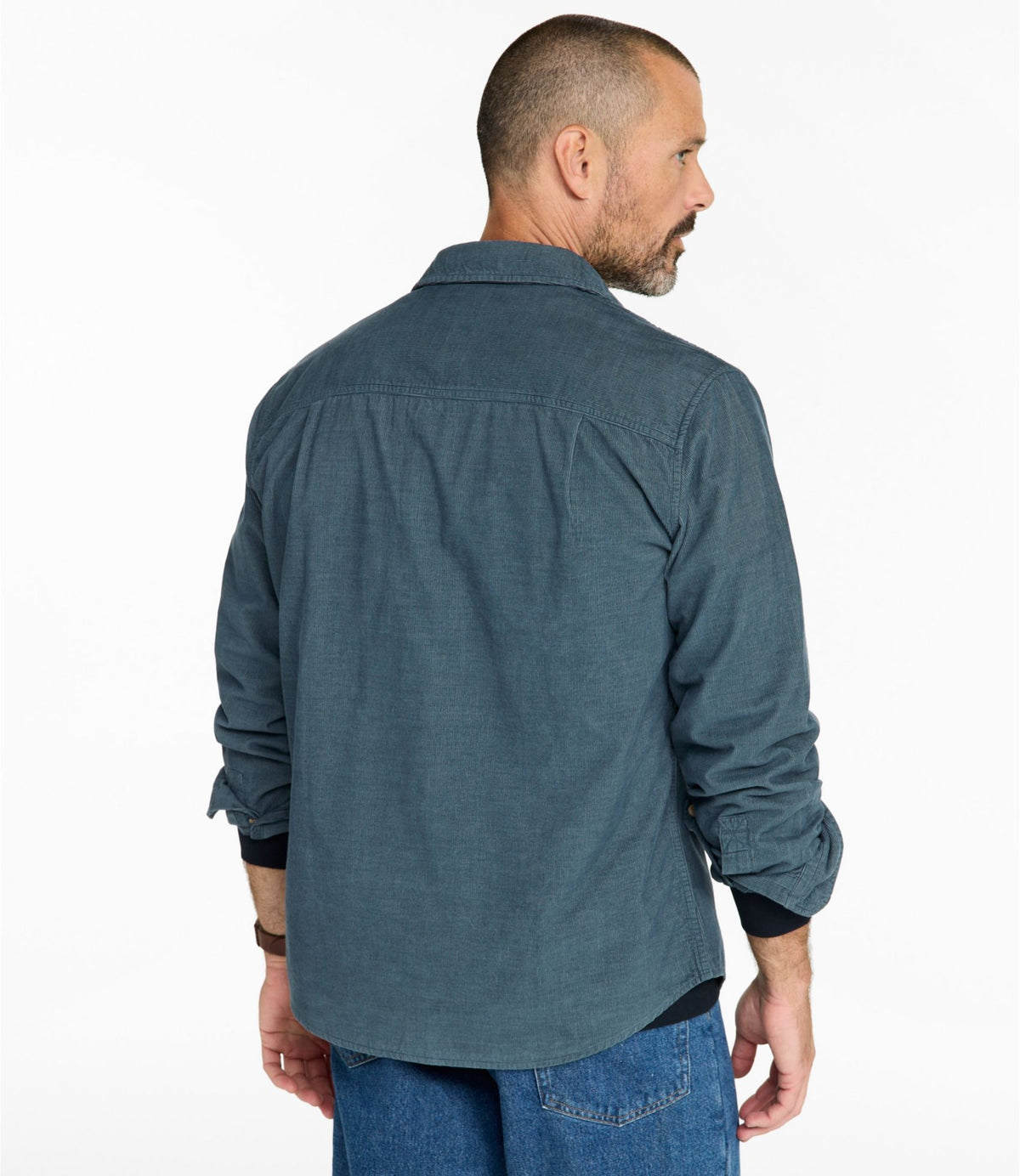 Men's Sunwashed Corduroy Shirt, Slightly Fitted Untucked Fit