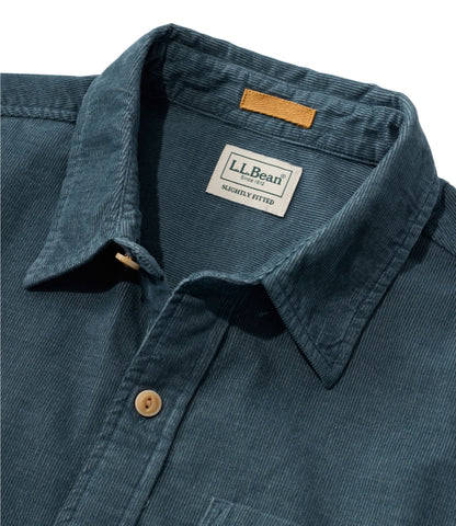 Men's Sunwashed Corduroy Shirt, Slightly Fitted Untucked Fit