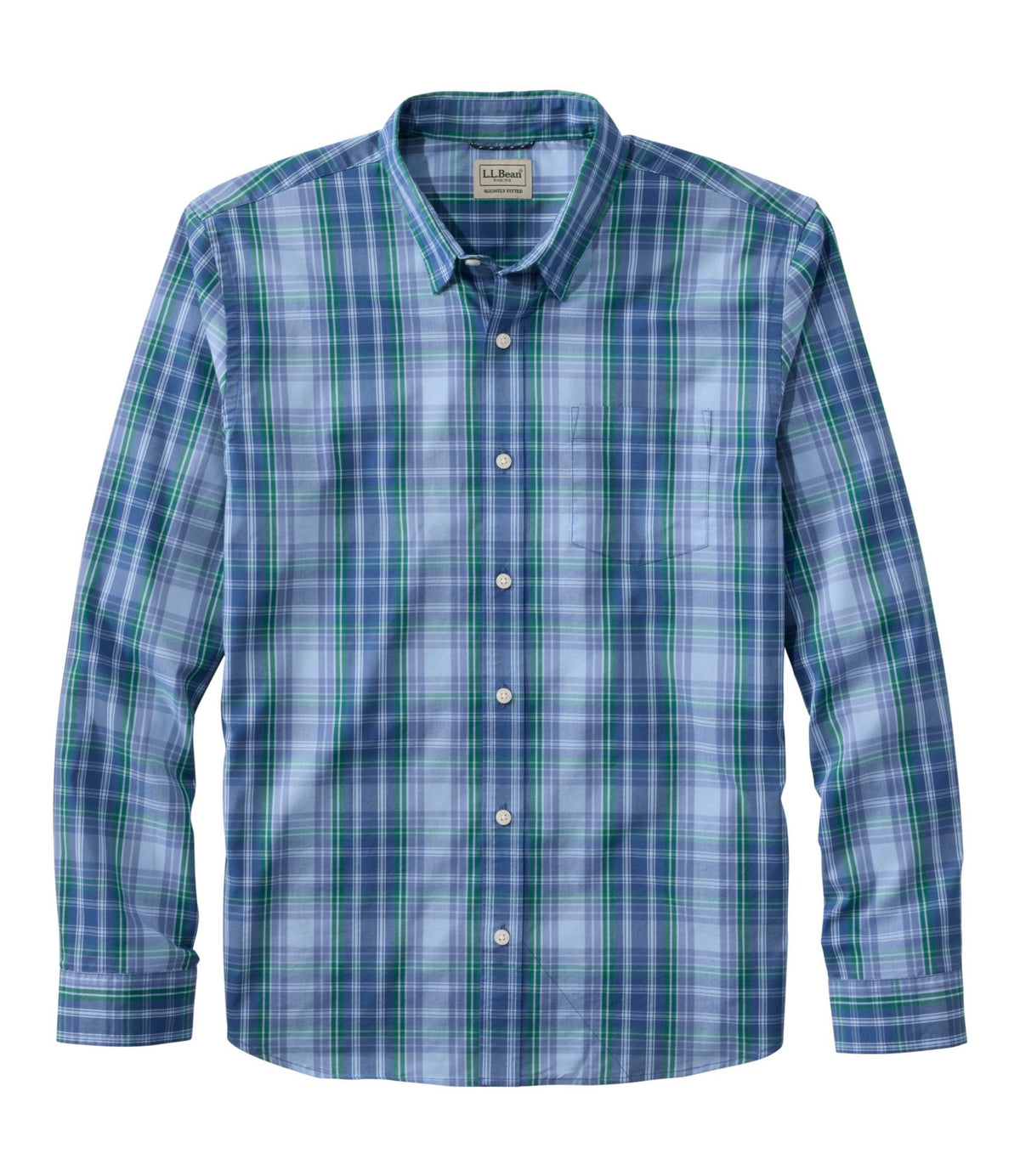 Men's Comfort Stretch Performance® Shirt, Long-Sleeve, Slightly Fitted Untucked Fit, Plaid