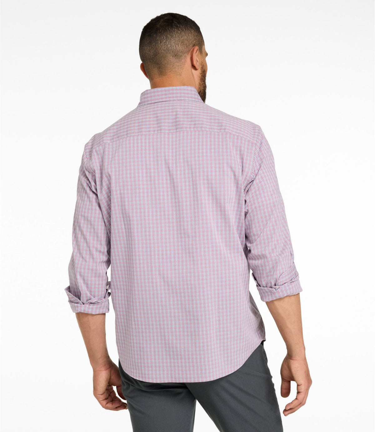 Men's Comfort Stretch Performance® Shirt, Long-Sleeve, Slightly Fitted Untucked Fit, Plaid