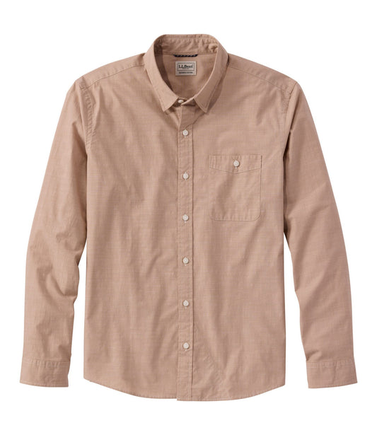 Men's Comfort Stretch Performance® Chambray Shirt, Long-Sleeve, Slightly Fitted Untucked Fit
