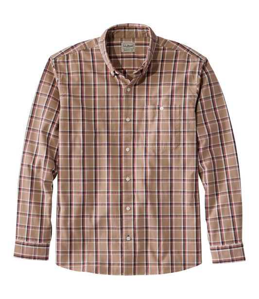Men's Comfort Stretch® Chambray Shirt, Traditional Untucked Fit, Long-Sleeve, Print