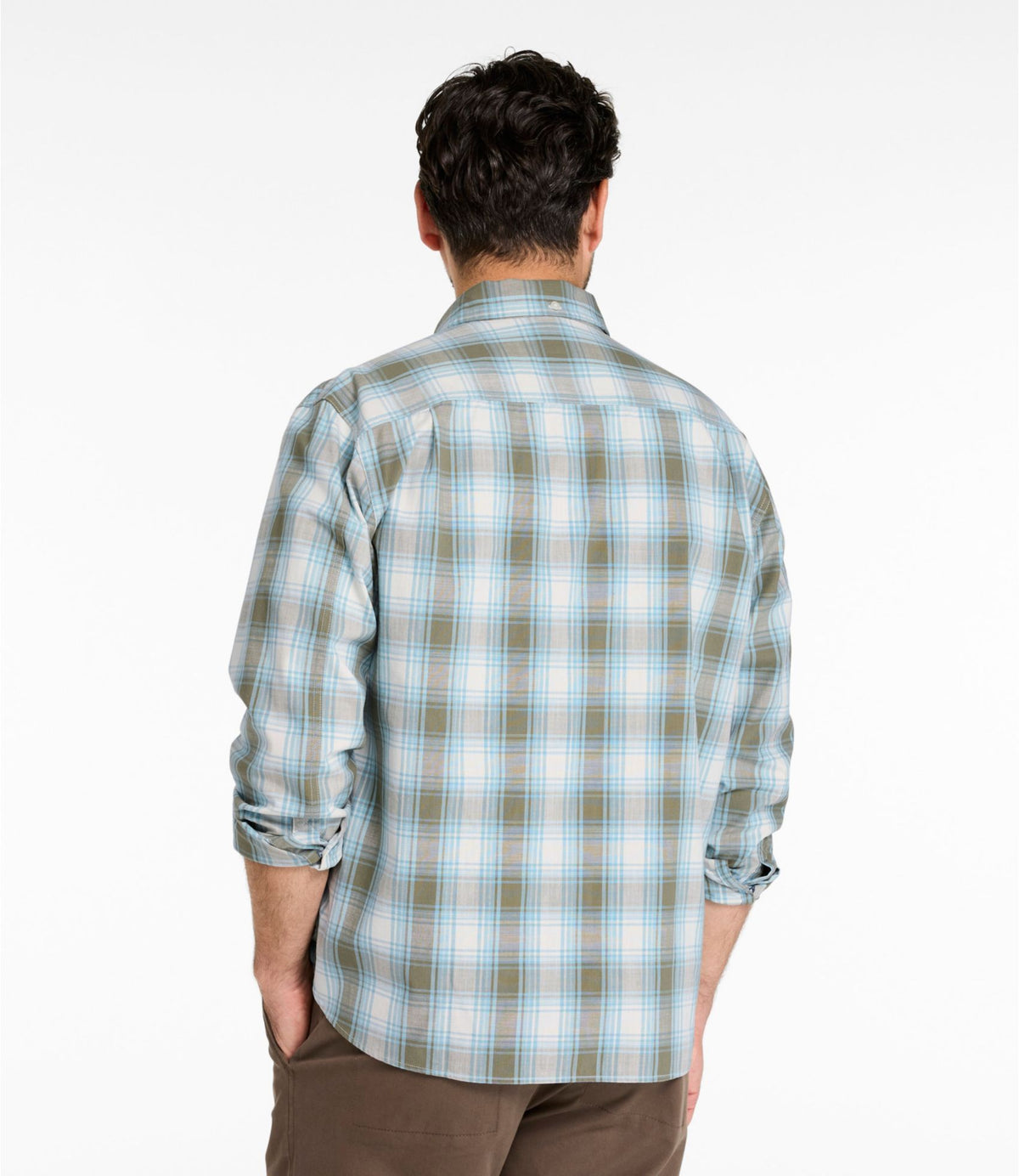 Men's Comfort Stretch® Chambray Shirt, Traditional Untucked Fit, Long-Sleeve, Print