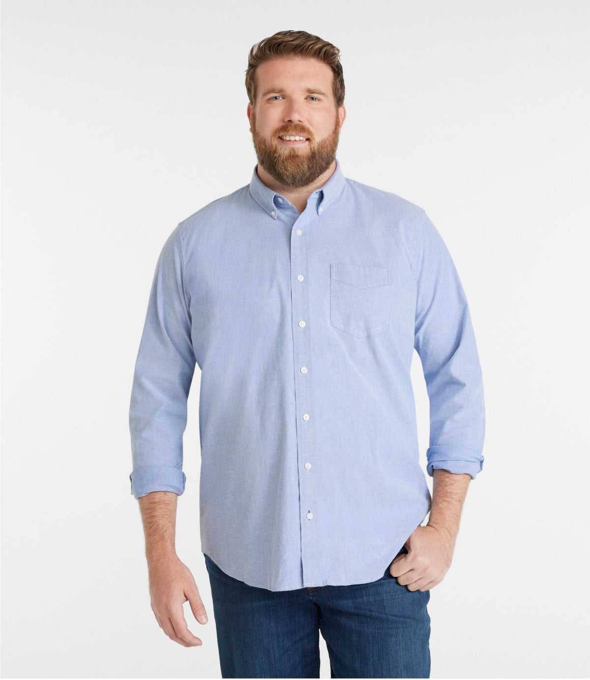 Men's Comfort Stretch® Oxford Shirt, Traditional Untucked Fit
