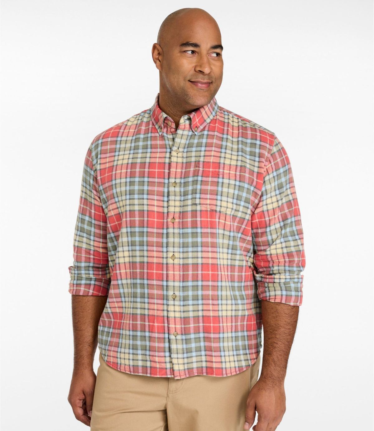 Men's Sunwashed Twill Shirt, Slightly Fitted Untucked Fit