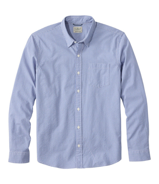 Men's Comfort Stretch Performance® Seersucker Shirt, Long-Sleeve, Slightly Fitted Untucked Fit, Plaid