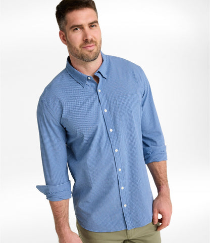 Men's Comfort Stretch Performance® Seersucker Shirt, Long-Sleeve, Slightly Fitted Untucked Fit, Plaid