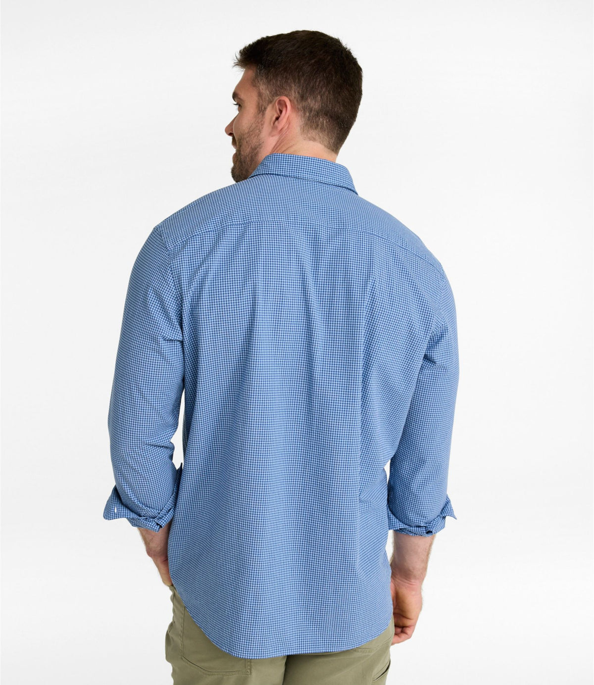 Men's Comfort Stretch Performance® Seersucker Shirt, Long-Sleeve, Slightly Fitted Untucked Fit, Plaid