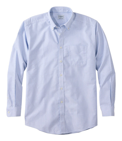 Men's Wrinkle-Free Classic Oxford Cloth Shirt, Traditional Fit University Stripe