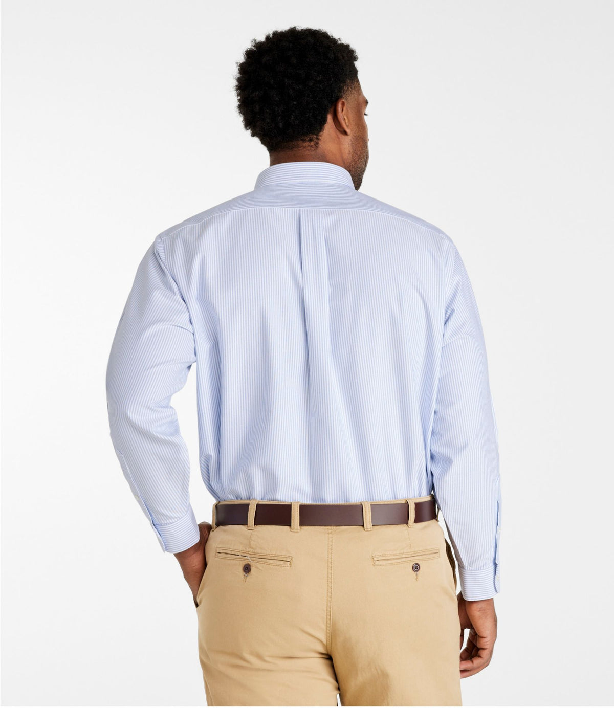 Men's Wrinkle-Free Classic Oxford Cloth Shirt, Traditional Fit University Stripe
