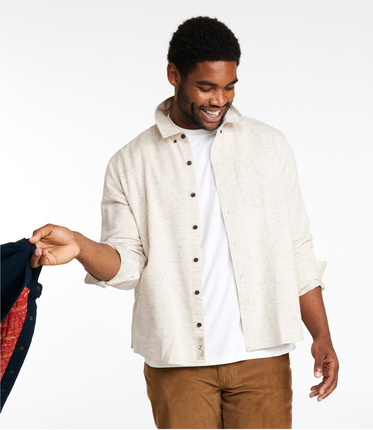 Men's Signature Donegal Woven Shirt, Long-Sleeve