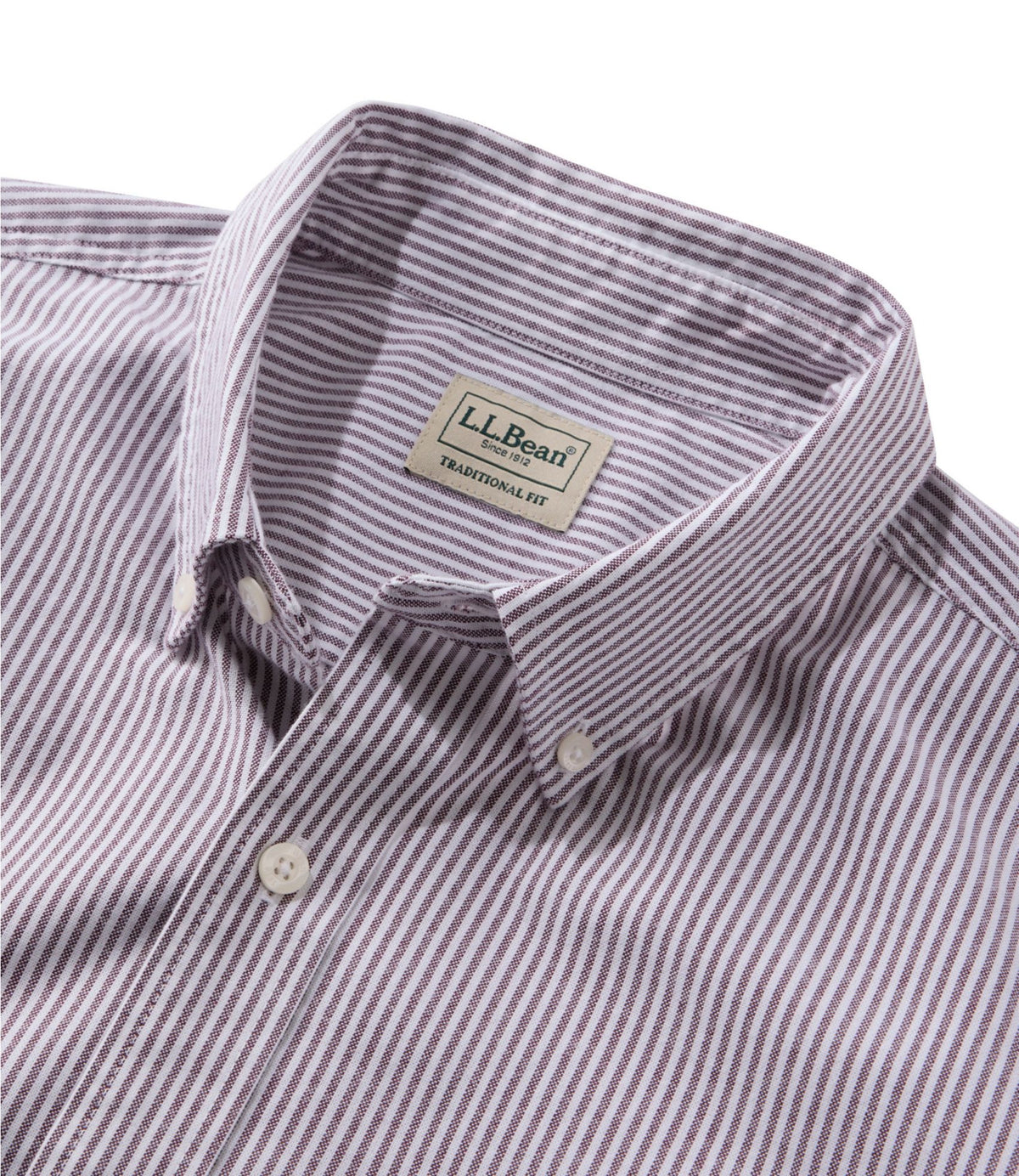 Men's Comfort Stretch Oxford Shirt, Slightly Fitted Untucked Fit, Stripe