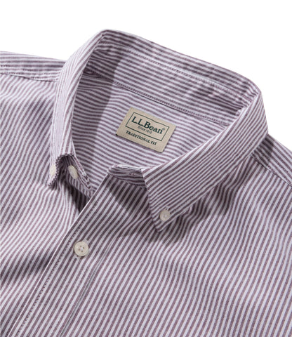 Men's Comfort Stretch Oxford Shirt, Slightly Fitted Untucked Fit, Stripe