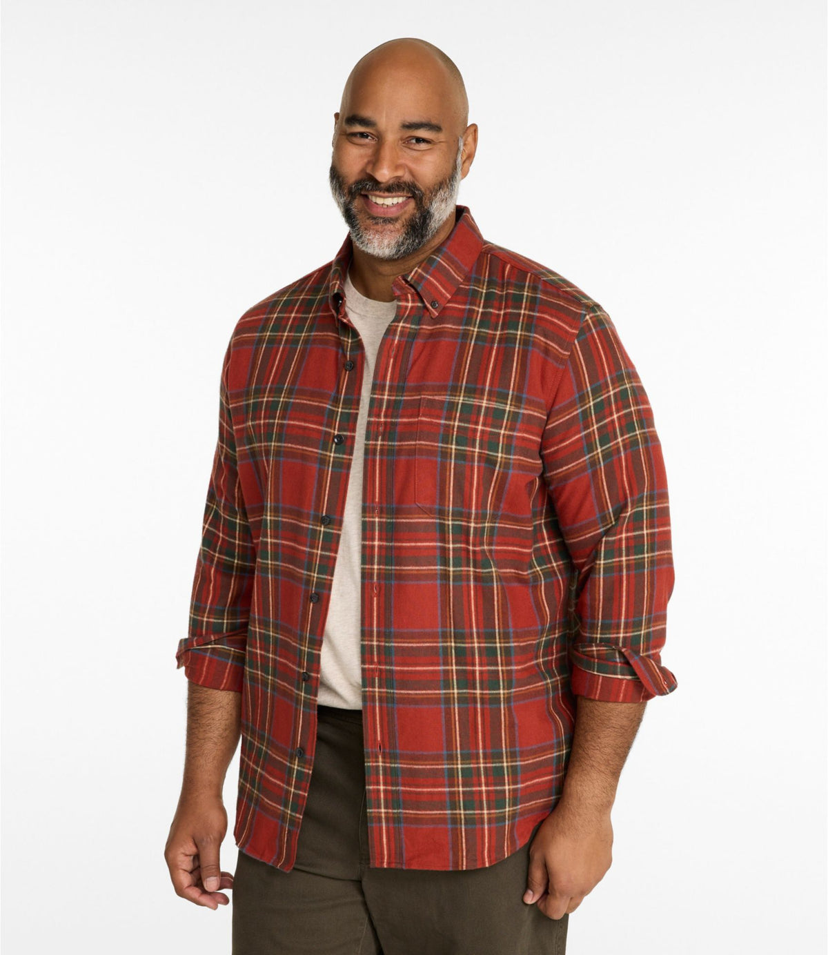 Men's Scotch Plaid Flannel Shirt, Slim Fit
