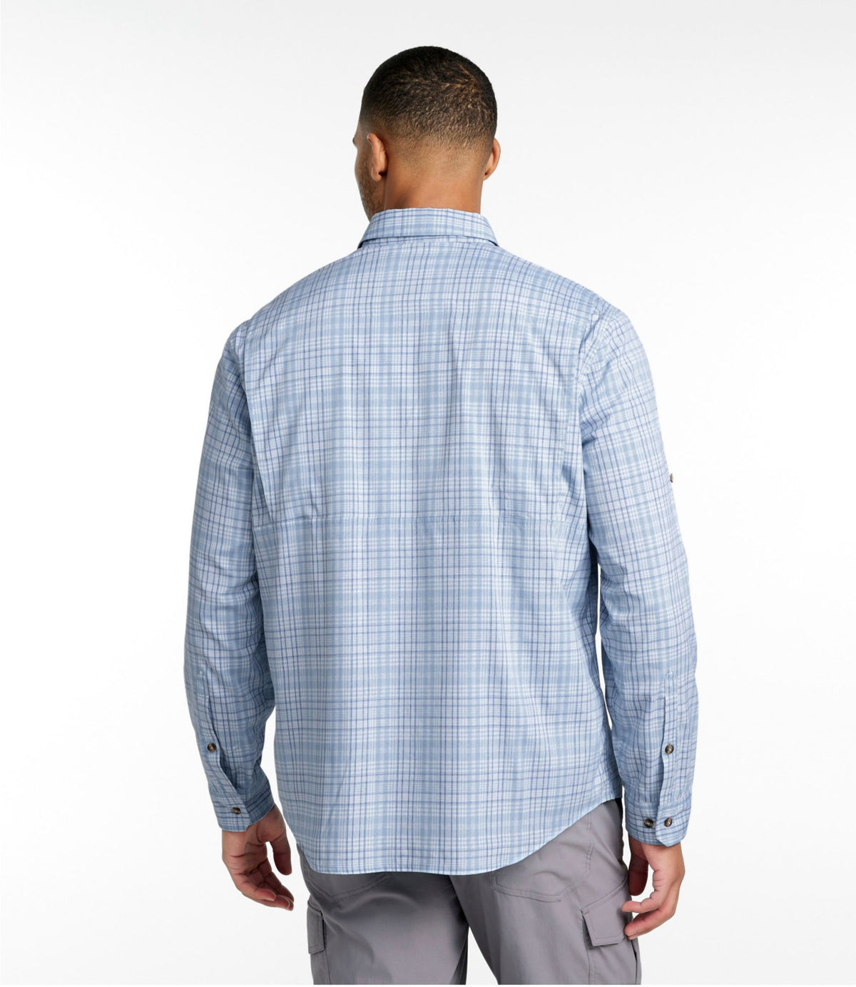 Men's Tropicwear Shirt, Plaid Long-Sleeve