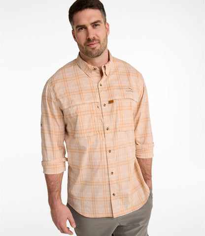 Men's Tropicwear Shirt, Plaid Long-Sleeve