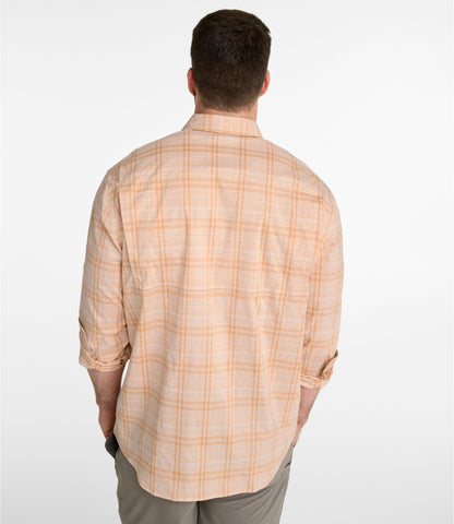 Men's Tropicwear Shirt, Plaid Long-Sleeve