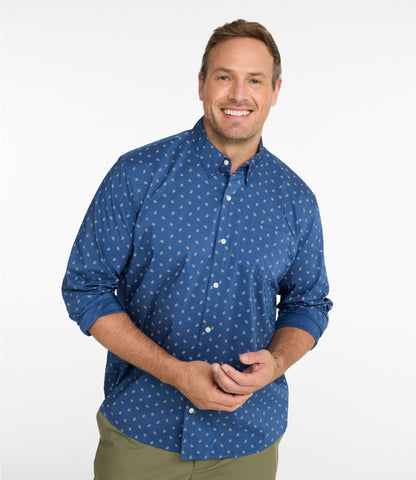 Men's Comfort Stretch Performance® Shirt, Long-Sleeve, Slightly Fitted Untucked Fit, Print