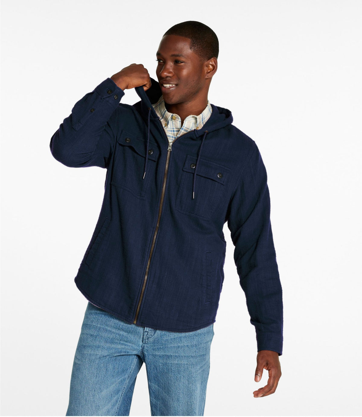 Men's 1912 Field Flannel Shirt, Hooded, Slightly Fitted Untucked Fit