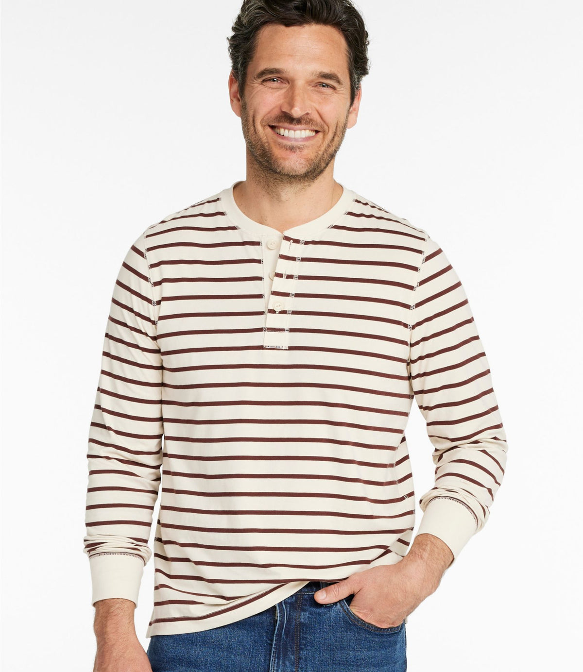 Men's Signature Northwoods Henley, Long-Sleeve, Stripe