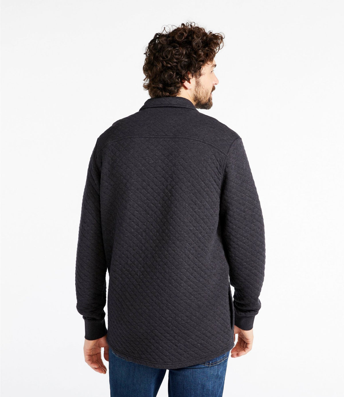 Men's Quilted Sweatshirts, Snap Overshirt