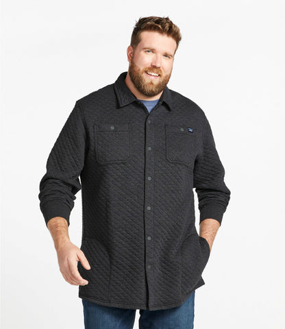 Men's Quilted Sweatshirts, Snap Overshirt
