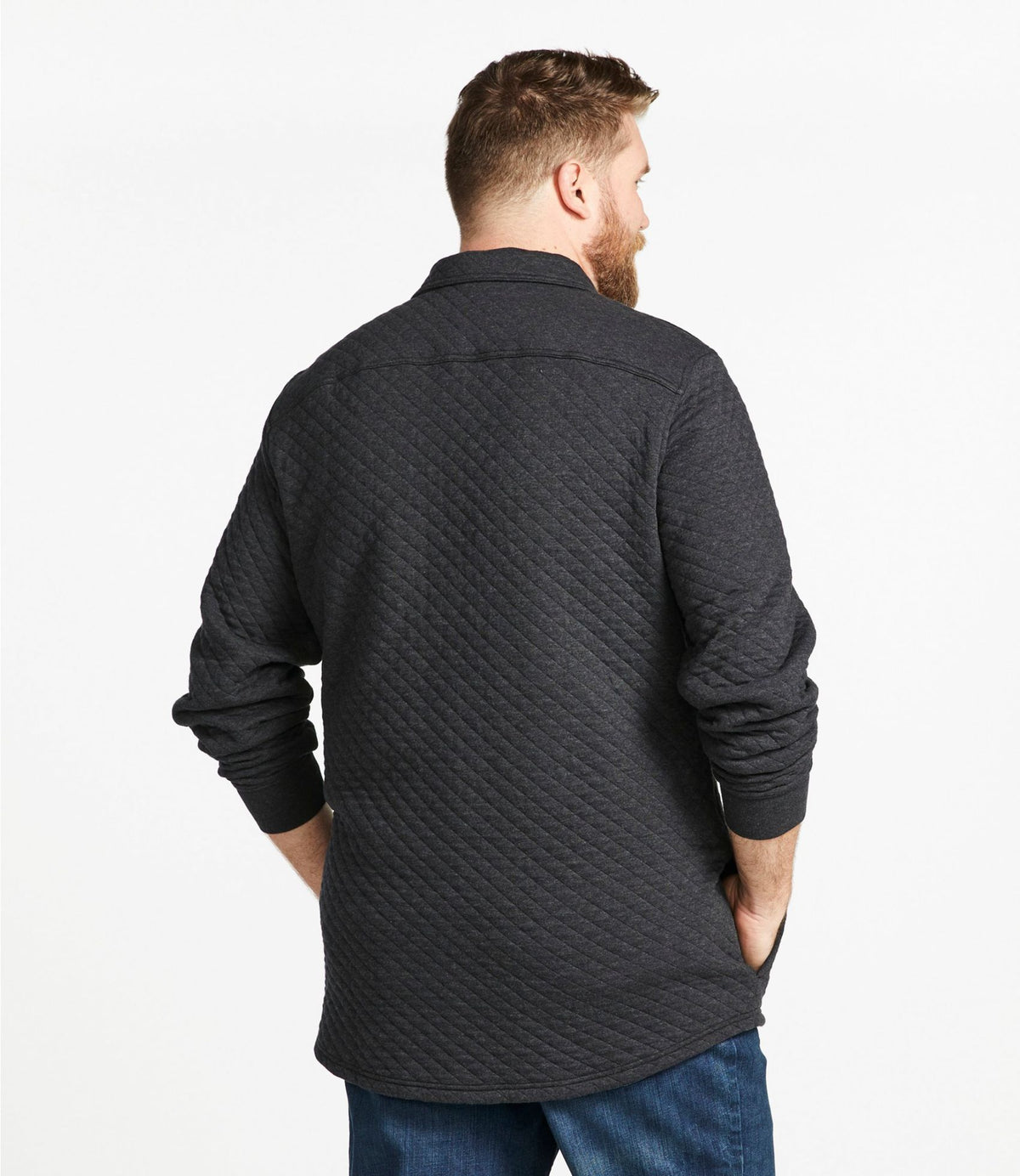 Men's Quilted Sweatshirts, Snap Overshirt