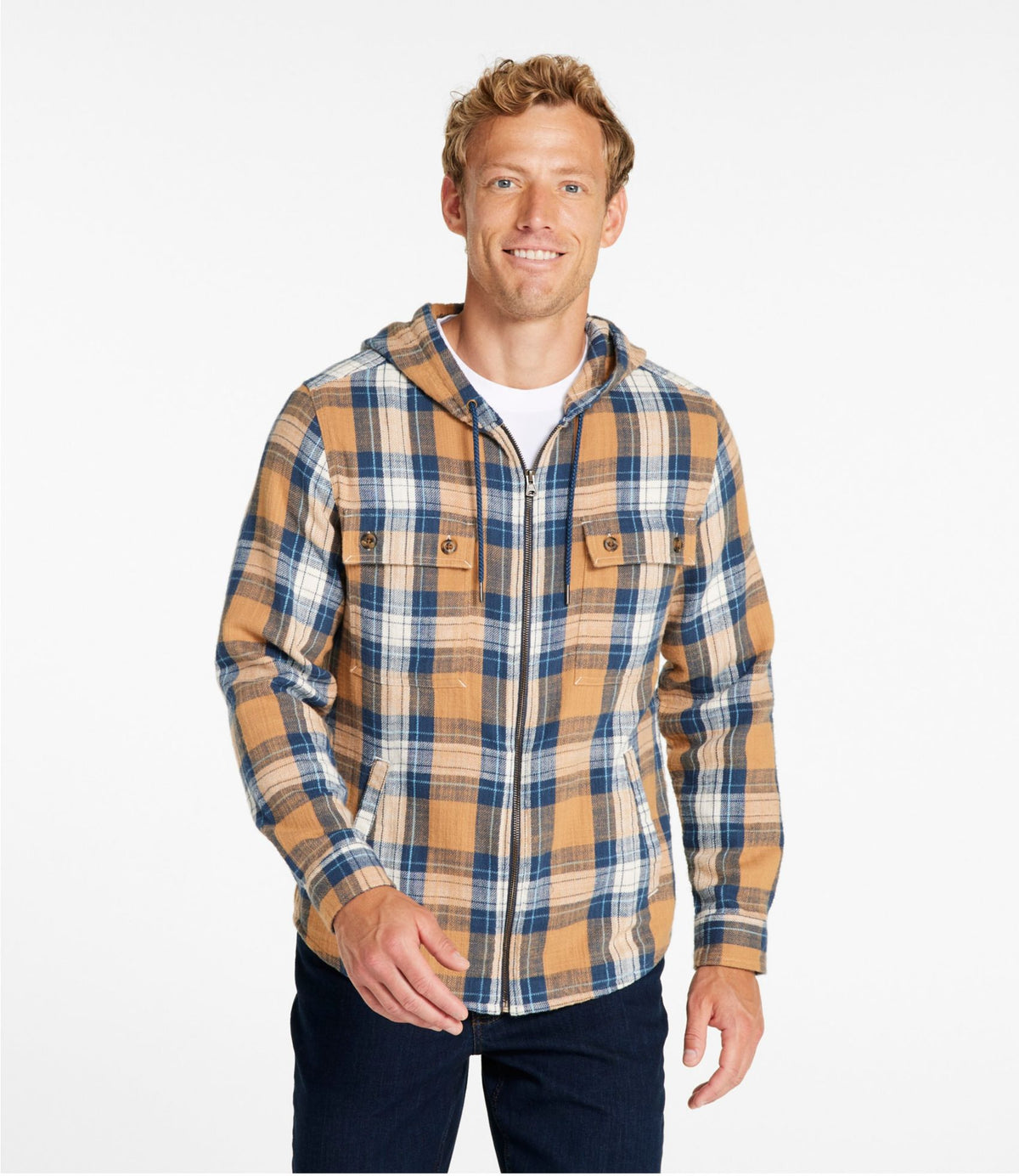 Men's 1912 Field Flannel Shirt, Hooded, Slightly Fitted Untucked Fit, Plaid