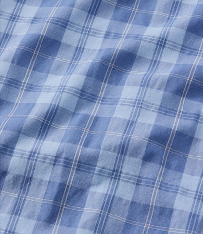 Men's Comfort Stretch Performance® Chambray Shirt, Long-Sleeve, Slightly Fitted Untucked Fit, Plaid