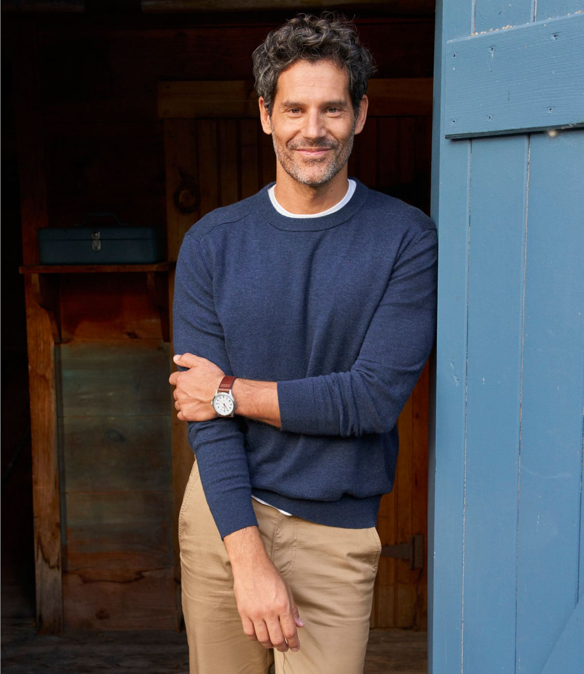 Men's All Seasons Cotton Blend Sweater, Crewneck