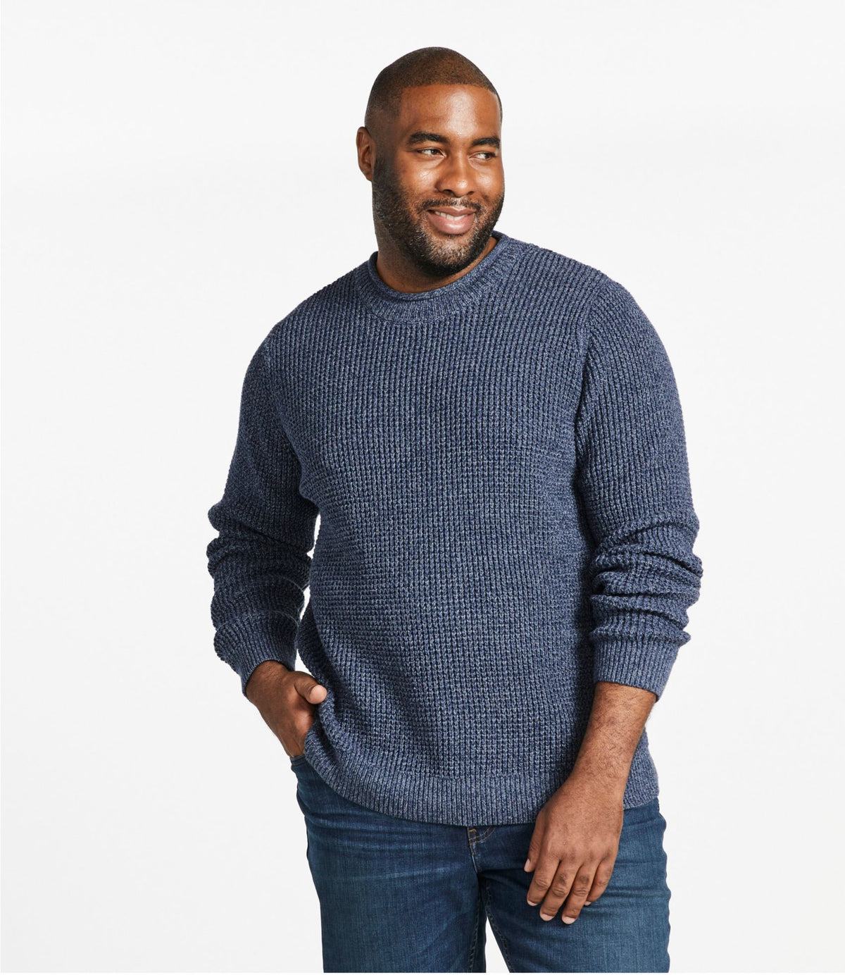 Men's L.L.Bean Organic Cotton Waffle Sweater, Rollneck Crew