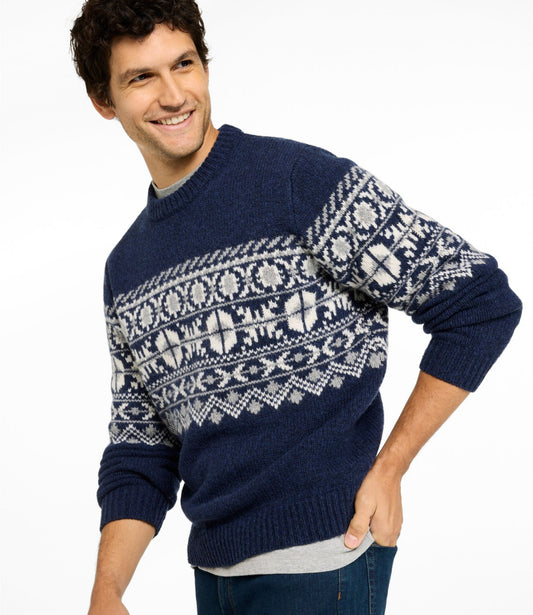 Men's Bean's Classic Ragg Wool Sweater, Crewneck, Fair Isle