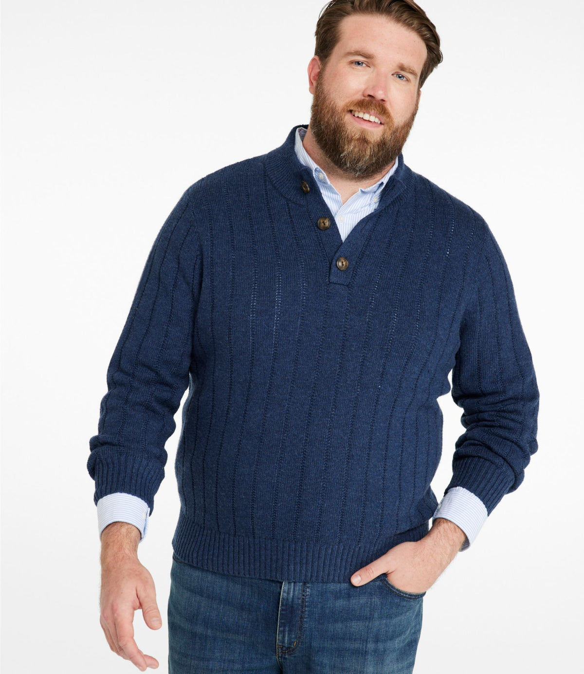 Men's Riverton Wool/Cotton Sweater, Mockneck