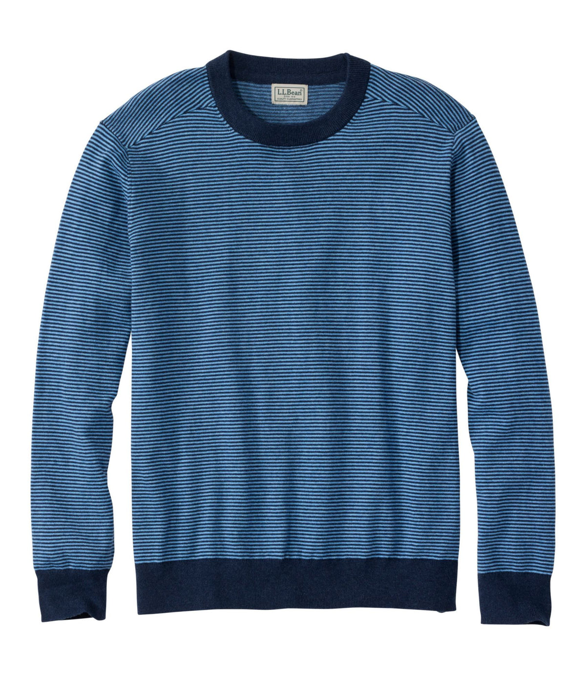 Men's All Seasons Cotton Blend Sweater, Crewneck, Stripe