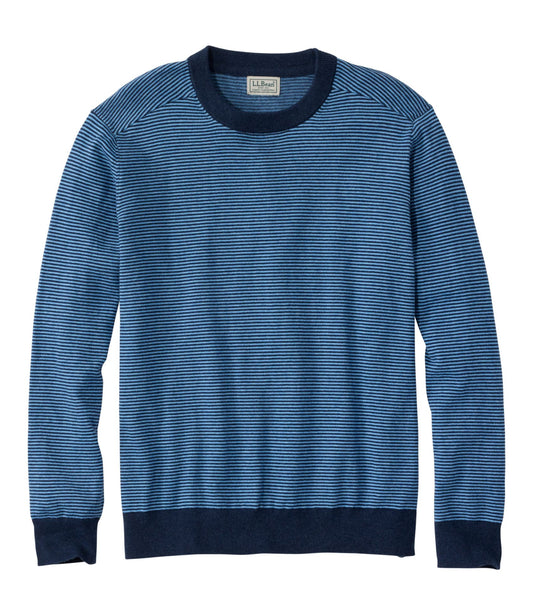 Men's All Seasons Cotton Blend Sweater, Crewneck, Stripe