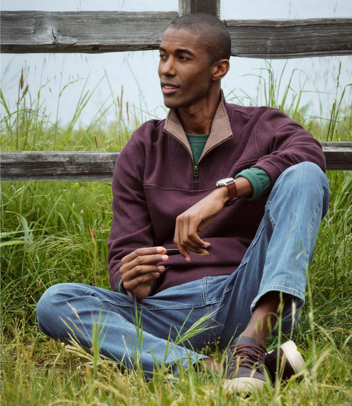 Men's All Seasons Textured Sweats, Quarter-Zip