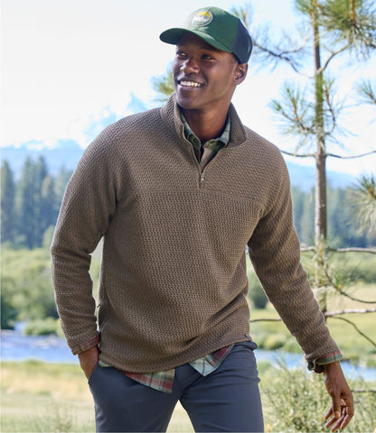 Men's Ridgeknit Pullover, Quarter-Zip