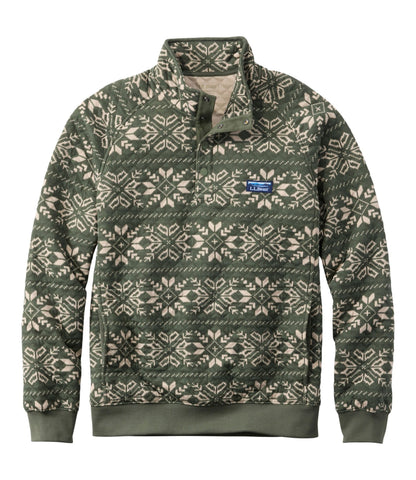 Men's Bean's Quilted Sweatshirt, Mockneck, Print