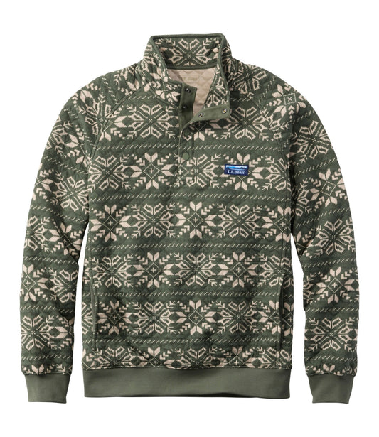 Men's Bean's Quilted Sweatshirt, Mockneck, Print