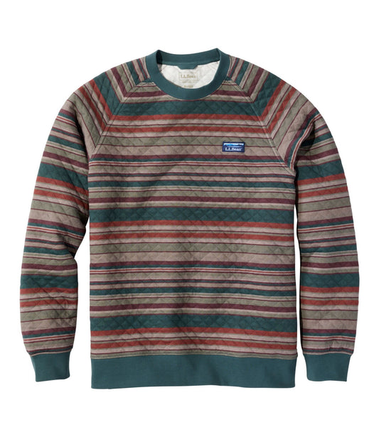 Men's Quilted Sweatshirt, Crewneck, Stripe
