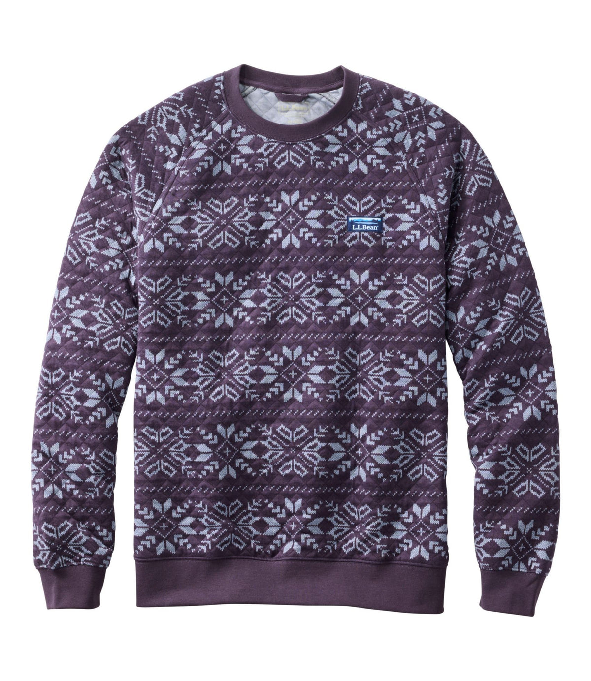 Men's Bean's Quilted Sweatshirt, Crewneck, Print