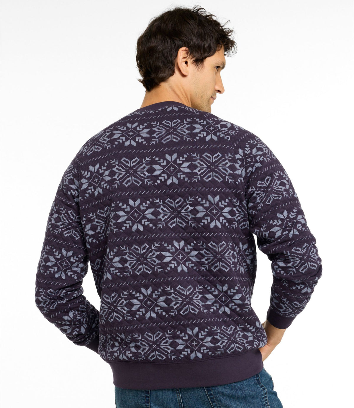 Men's Bean's Quilted Sweatshirt, Crewneck, Print