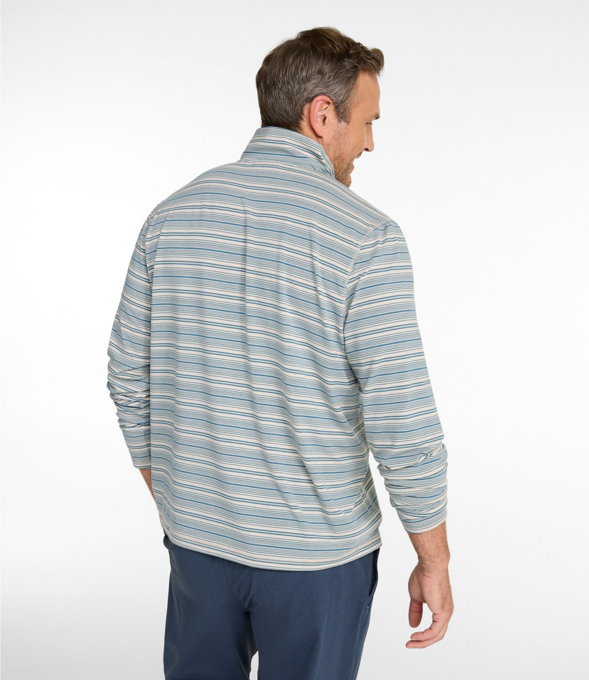 Men's Everyday SunSmart® Tee, Long-Sleeve Quarter-Zip Stripe
