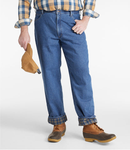Men's Double L® Jeans, Relaxed Fit, Flannel-Lined