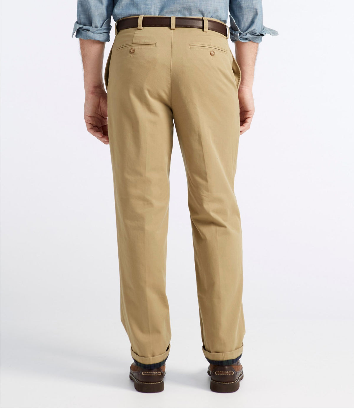Men's Double L® Chinos, Natural Fit, Plain Front, Flannel-Lined