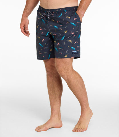 Men's Vacationland Stretch Swim Trunks, Print, 8"