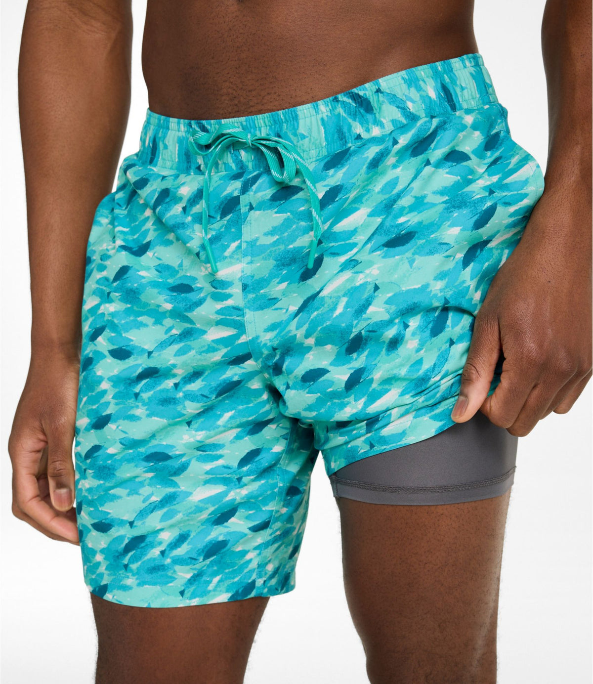 Men's Vacationland Stretch Swim Trunks, Print, 8"