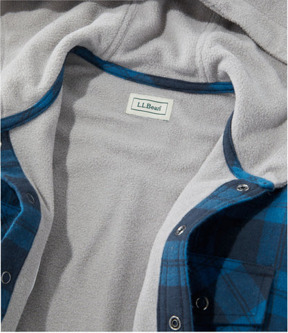 Kids' Fleece-Lined Flannel Shirt, Hooded Plaid